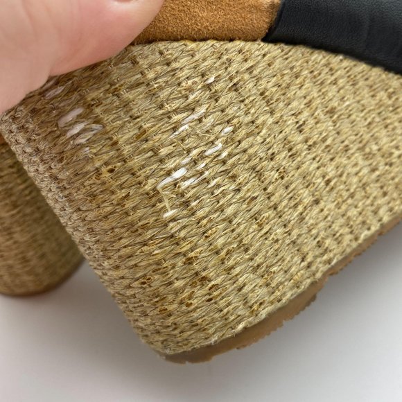 Zodiac Perla wedge sandals size 8.5 black leather - Picture 6 of 8